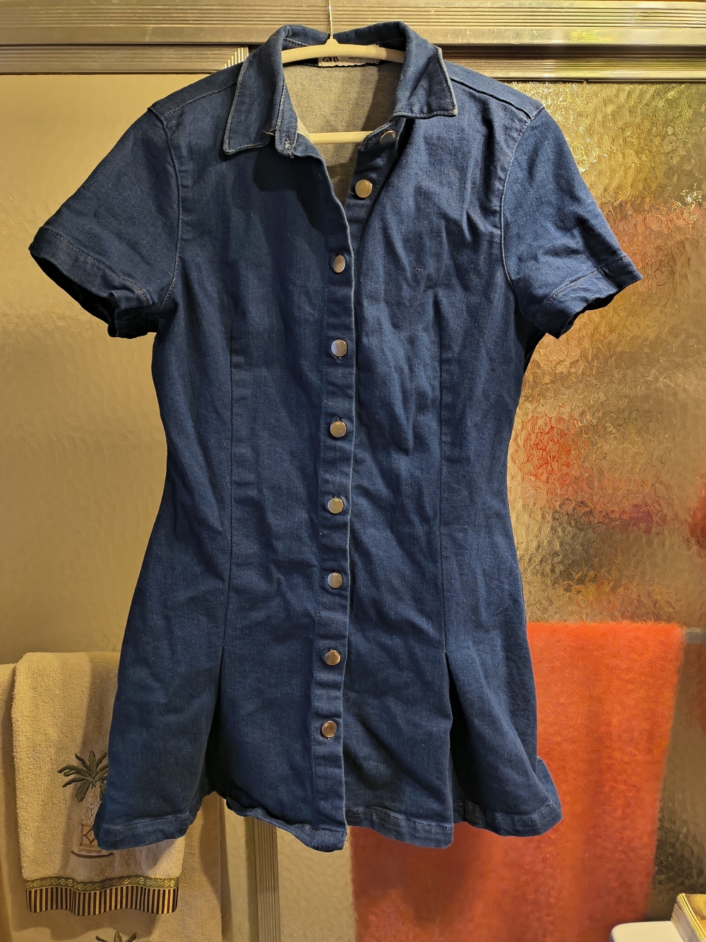 Zara Medium Blue Denim Mini Dress Size XL